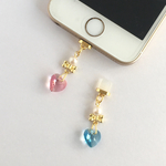  　キラキラ♡スワロ×リボン☆充電口用アクセサリー