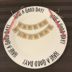 誕生日 バースデー ケーキ用 フラッグ ガーランド 飾り   ストロー選べる8色 ペーパーストロー