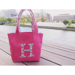 リバティその他♡イニシャルトート♡ピンク帆布