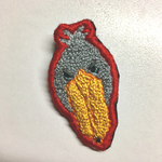 ハシビロコウ顔刺繍ブローチ  