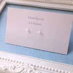 【14KGF】極小3㎜一粒コットンパール  ピアス 