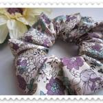 ★シュシュ★  ■YUWA■リバティ風■花柄■パープル系■ローン■