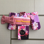 オビツ11 黒猫と桜のお着物 1