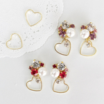 ハート×ビジュー♡ピアス《purple&red》