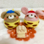 【kaorin1966様ご注文品】青鬼くまさんと赤鬼うさぎさんの節分☆羊毛フェルト
