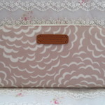 ハンドメイド 長財布 リバティ　Ｃ＆S パフ　グレイッシュピンク
