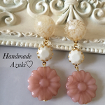 大ぶり  フラワー ピアス / 花イヤリング