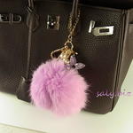 saly☆2way☆かわいいー！お花とファーのキーホルダー