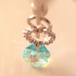 《限定カラー》お試し♡スワロフスキーのキラキラチャーム-Aqua Blue-
