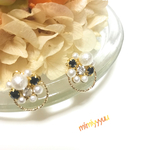 シックなビジューパールピアス