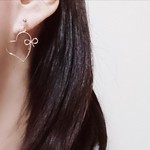 ハート&リボン * 揺れるイヤリング