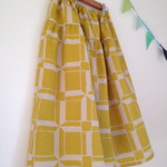 ＊squere art♪ 綿麻ティアードスカート(yellow)＊