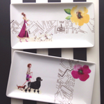 パリをお散歩 プレート2枚組