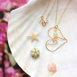  《all gold filled》long necklace❤︎heart wave ×opal