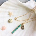  《all gold filled》turquoise bar necklace❤︎cactus