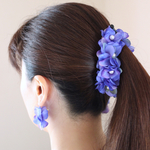 かはゆし♡【新色】お花たっぷりあじさいバナナクリップ♡〜凛〜