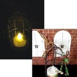 LEDキャンドルライト カゴのブルーの小鳥ちゃん 置物 ミニチュア★