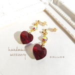 NEW!バレンタイン♪ガーネットハートピアス