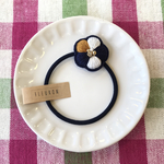 レトロflower刺繍ヘアゴム✽Mustard✽