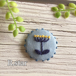 プロバンス 一輪のお花 刺繍ブローチ