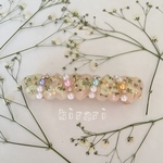 押し花 素材 かすみ草 レジン バレッタ カスミソウ ホワイト