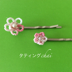 桜 さくら タティングレース 2本セット ヘアピン