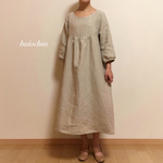リネン ヨークワンピース(beige)