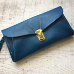 【受注製作（納期約3週間）】イタリアンレザー＊長財布 「series-envelope」フェルメールブルー