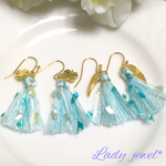 **クリームソーダ**タッセル ピアス/イヤリング 選べるチャーム