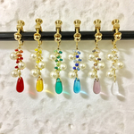 《♡15000記念500円均一SALE》キラリひとしずく✴︎つぶ実とパールを散りばめて。【イヤリング or ピアス】