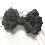 【選べるパーツ】Milky ribbon☆Charcoal Leoperd
