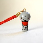miniこけし＊お地蔵さん＊ストラップ＊ニコニコ［２］