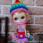 よしえ屋107[カラフルピクシーワンピ4点セット]ブライス アウトフィット Blythe