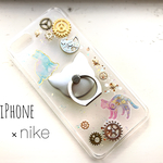 ゆめ色 歯車 宇宙猫 選べる スマホリング スマホケース GALAXY/Xperia iPhoneケース iPhone8/plus iPhoneX/SE iPhone7/6