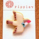クッキーみたいな　文鳥さん　ブローチ　<シナモン>