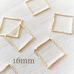 高品質銅素材 キラキラレジン枠 四角 16mm 