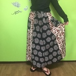 期間限定値下げ‼︎ ギャザースカート　de　着物　ふたつの花柄