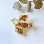 【ciaociaociaoさまご予約品】押し花鳥のブローチ