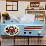 レトロラジオ風ティッシュケース＊ライトブルー