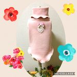 U／Shiho《SSサイズ》桜色接桔ニットの春タートルネック犬服
