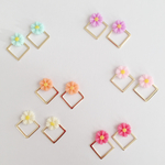 お花のスクエアピアス*イヤリング*