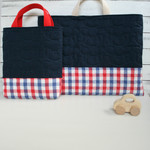 kkaaoonnaaoo様オーダー品　入園入学準備　くまがたくさん！レッスンバッグ＆シューズ入れ　navy