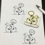 ニワトリ母さんの投げ輪メモハンコ