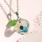お花りんごのネックレス＊青色
