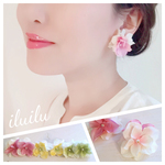 【ピアス・イヤリング】ふんわり春♡フラワー  /かわいい/花/アートフラワー/人気