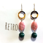 【数量限定】レトロ♪ロングピアス◇ピンク◇