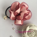 さくら♡ヘアゴム♡ライトピンク×オーガンジーワイン♡桜色♡再販76簡易ラッピング対応
