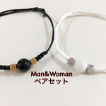 再販＊ペアセット＊一粒の天然石〜大切な人〜bracelet or anklet