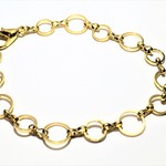 バッグチャーム＆ブレスレットチェーン完成品　５個セット　ゴールド♪