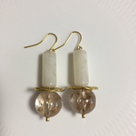 【再再販♡】クリスタルブロンズ×円柱マーブル大ぶりピアス☆